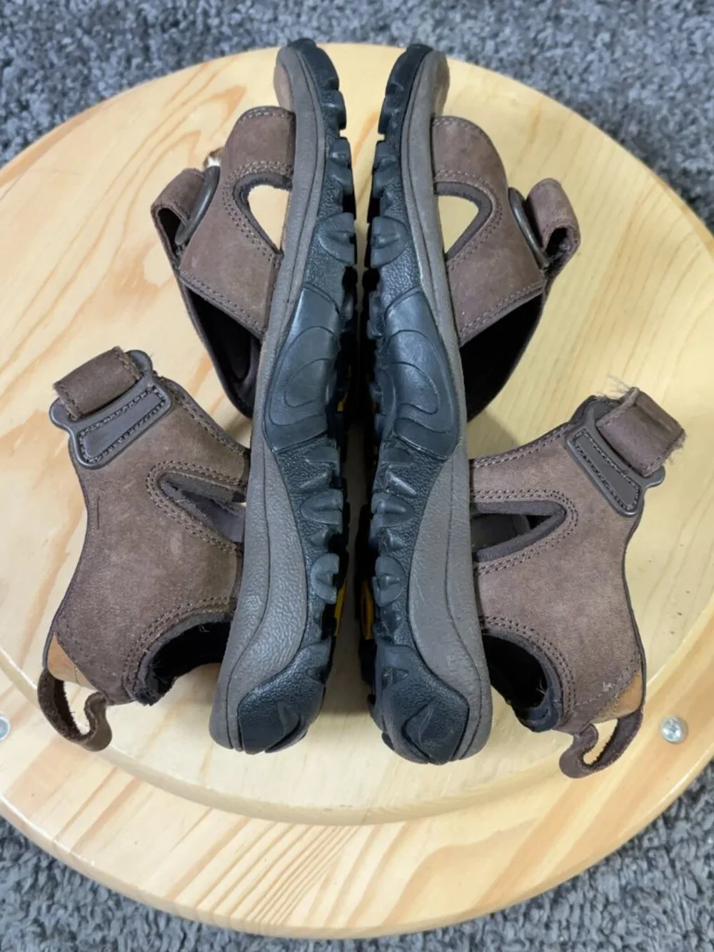 Merrell Strider IV Hiking Sandals Mens Size 7 Brown Leather Outdoor Trail Shoes